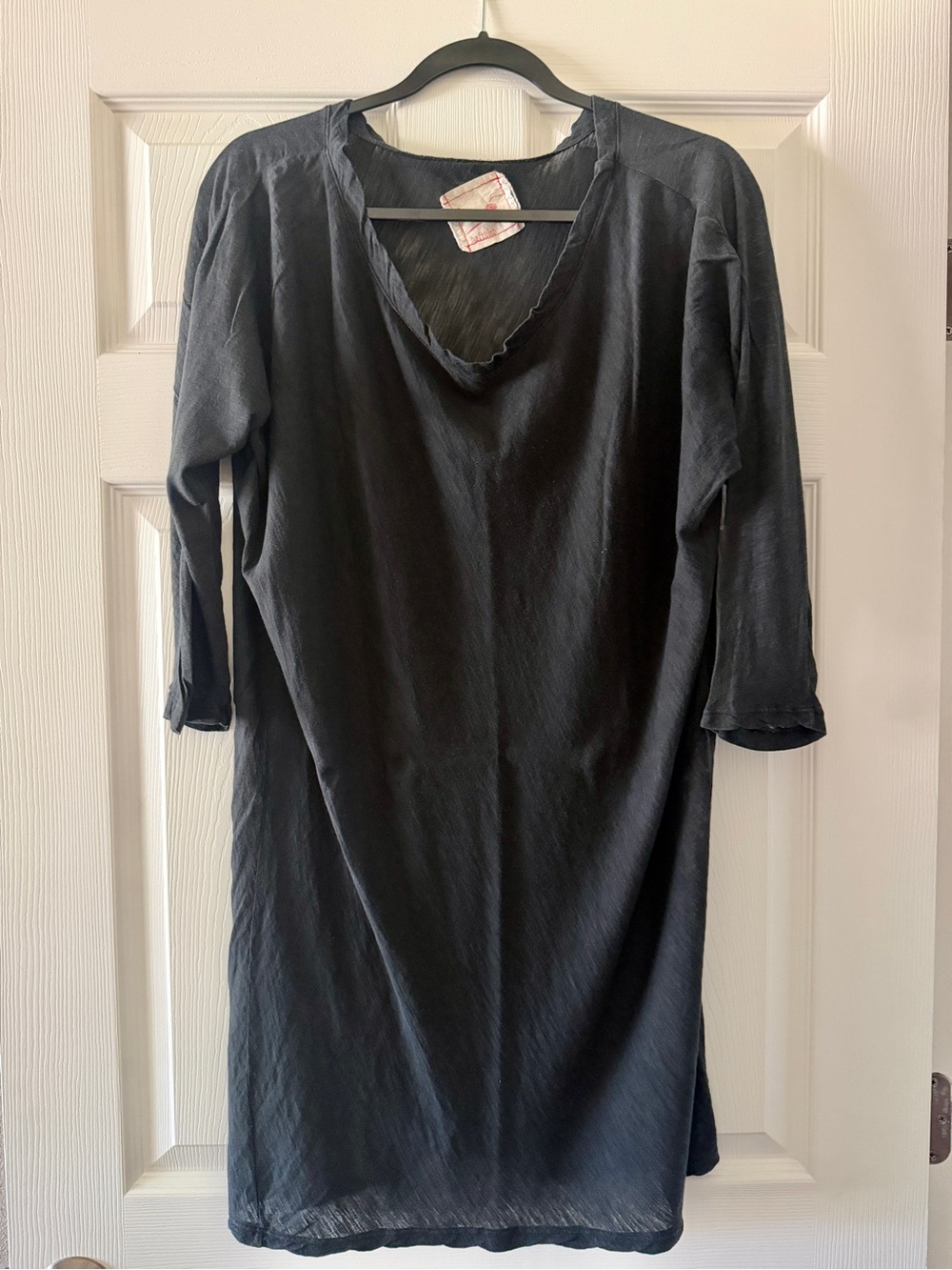 Daftbird Black Long-Sleeve Top Tee Dress